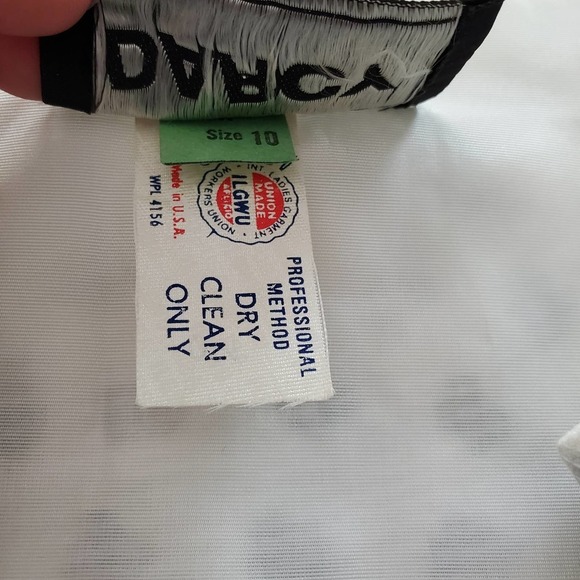 Women's Vintage DarcySize 10 1980s Black & White Bow Top Union Made - Picture 5 of 8